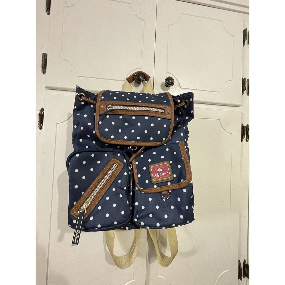 Lily Bloom Blue living Multi Purpose Back Pack Little House Polka Dot